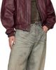 424 424 Red Leather Bomber Jacket - 4