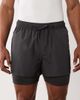 4505 4505 2-in-1 quick dry woven running shorts with zipper pockets in charcoal-Gray - 4