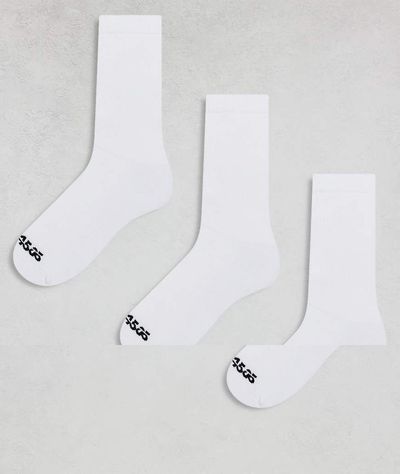 4505 4505 3-pack antibacterial athletic socks in white