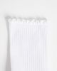 4505 4505 3 pack non-slip grip lettuce edge Pilates crew socks in white - 3