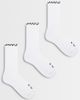 4505 4505 3 pack non slip grip lettuce edge Pilates crew socks in white with black detailing - 1