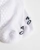 4505 4505 3 pack non slip grip lettuce edge Pilates crew socks in white with black detailing - 2