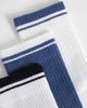 4505 4505 3 pack socks with arch support in white with multi stripe edge - 2