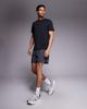 4505 4505 5" running shorts with elastic waist and zip phone pocket in charcoal-Gray - 1