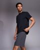 4505 4505 5" running shorts with elastic waist and zip phone pocket in charcoal-Gray - 2