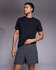 4505 4505 5" running shorts with elastic waist and zip phone pocket in charcoal-Gray - 3