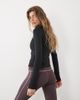4505 4505 active 1/4 zip long sleeve running top with zip back pocket in black - 4