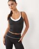 4505 4505 active double layer v neck cami with inner bra in black - 1
