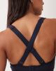 4505 4505 active medium support cross back sports bra with removable padding in navy - 2