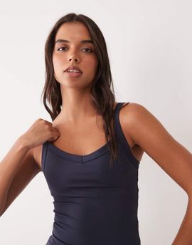 4505 4505 active medium support running tank top with inner bra and adjustable straps in navy
