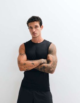 4505 4505 active quick dry muscle fit compression base layer tank in black