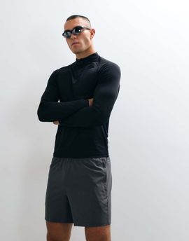 4505 4505 active quick dry muscle fit quarter zip long sleeve base layer in black