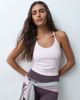4505 4505 active scoop neck tank top with inner bra and adjustable straps in gingham print-MULTI - 1