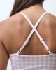 4505 4505 active scoop neck tank top with inner bra and adjustable straps in gingham print-MULTI - 3