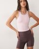 4505 4505 active scoop neck tank top with inner bra and piping detail in pastel pink - 3