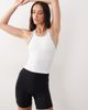 4505 4505 active scoop neck tank top with inner bra and piping detail in white - 2