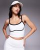 4505 4505 active tank top with shelf bra and contrast piping in white - 1