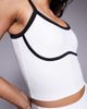 4505 4505 active tank top with shelf bra and contrast piping in white - 3