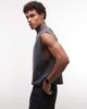 4505 4505 cotton cropped lifting tank top with quick dry finish in charcoal-Gray - 1