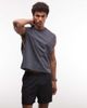 4505 4505 cotton cropped lifting tank top with quick dry finish in charcoal-Gray - 4