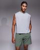 4505 4505 cotton cropped lifting tank top with quick dry finish in heather gray - 1