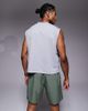 4505 4505 cotton cropped lifting tank top with quick dry finish in heather gray - 3