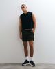 4505 4505 cotton cropped lifting tank with back graphic in washed black - 3