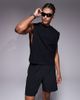 4505 4505 cotton cropped lifting tank with quick dry finish in black - 1