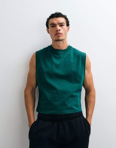4505 4505 cotton cropped lifting tank with quick dry finish in court green