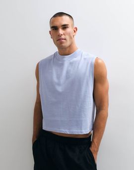 4505 4505 cotton cropped lifting tank with quick dry finish in periwinkle-Purple