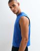 4505 4505 cotton cropped lifting tank with quick dry finish in royal blue - 1