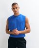 4505 4505 cotton cropped lifting tank with quick dry finish in royal blue - 4