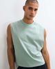 4505 4505 cotton cropped lifting tank with quick dry finish in sage wash-Green - 1