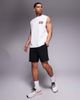 4505 4505 cotton oversized pump training tank top with chest graphic and quick dry finish in white - 3