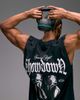 4505 4505 cotton oversized pump training tank with boxing graphic and quick dry finish in black - 3