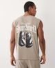 4505 4505 cotton oversized pump training tank with boxing graphic and quick dry finish in greige-Neutral - 1