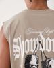 4505 4505 cotton oversized pump training tank with boxing graphic and quick dry finish in greige-Neutral - 4