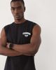 4505 4505 cotton oversized pump training tank with chest graphic and quick dry finish in washed black - 1