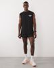 4505 4505 cotton oversized pump training tank with chest graphic and quick dry finish in washed black - 2