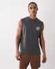 4505 4505 cotton oversized pump training tank with chest print and quick dry finish in washed gray - 1