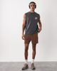 4505 4505 cotton oversized pump training tank with chest print and quick dry finish in washed gray - 2