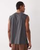 4505 4505 cotton oversized pump training tank with chest print and quick dry finish in washed gray - 3