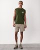 4505 4505 cotton oversized pump training tank with chest print and quick dry finish in washed khaki-Green - 2