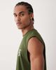 4505 4505 cotton oversized pump training tank with chest print and quick dry finish in washed khaki-Green - 3