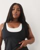 4505 4505 Curve active double layer scoop neck tank with inner bra and removable padding in black - 1