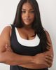 4505 4505 Curve active double layer scoop neck tank with inner bra and removable padding in black - 4