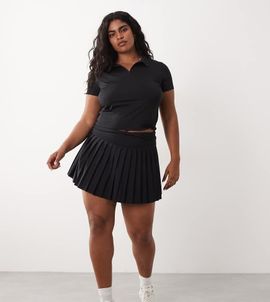 4505 4505 Curve active pleated tennis skirt with inner shorts in black