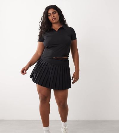 4505 4505 Curve active pleated tennis skirt with inner shorts in black