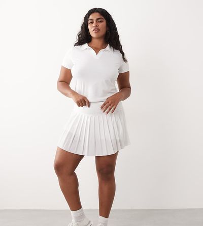 4505 4505 Curve active pleated tennis skirt with inner shorts in white
