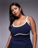 4505 4505 Curve active tank top with inner bra and piping in navy - 1